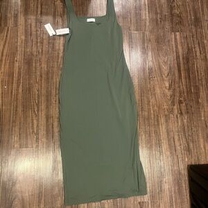Babaton Olive Green Midi Dress
